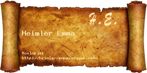 Heimler Emma névjegykártya